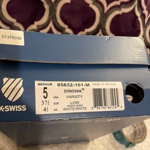 KSwiss Women’s Size 7 White